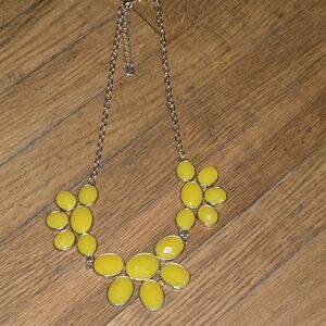 Bright Yellow Floral Bib Necklace for Women